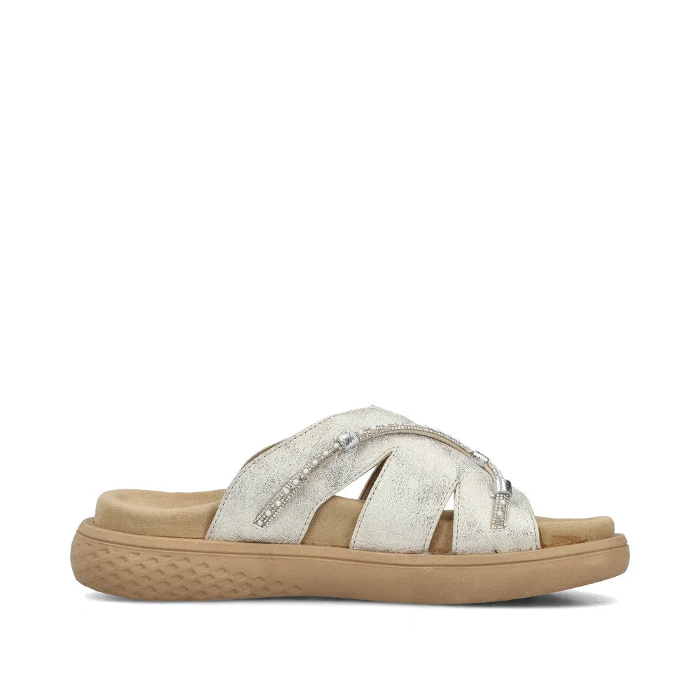 RIEKER - V1588-60 FLAT MULE - LIGHT GOLD
