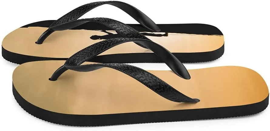 Rock Climbing Flip Flops - Rock Climber Sunset Unisex Mens Womens Flip Flops for Beach Pool Shower