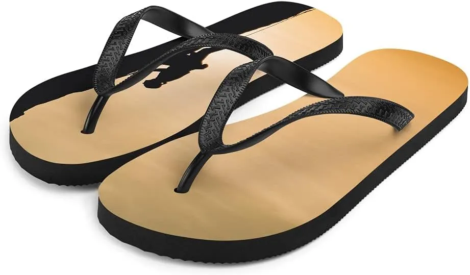 Rock Climbing Flip Flops - Rock Climber Sunset Unisex Mens Womens Flip Flops for Beach Pool Shower