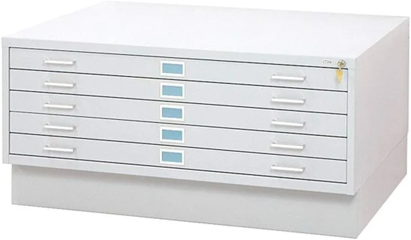 Safco Products 4997WHR Flat File Closed Base for 5-Drawer 4996WHR Flat File, Sold Separately, White