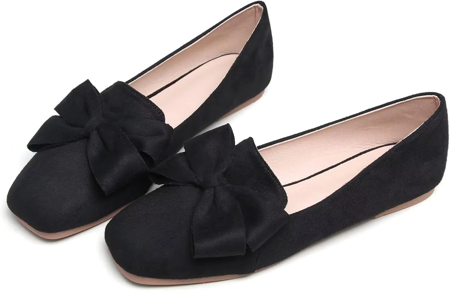 SAILING LU Womens Bowknot Pointed Toe Shoes Comfortable Ballet Flats Slip on Loafers Dressy Flats for Party