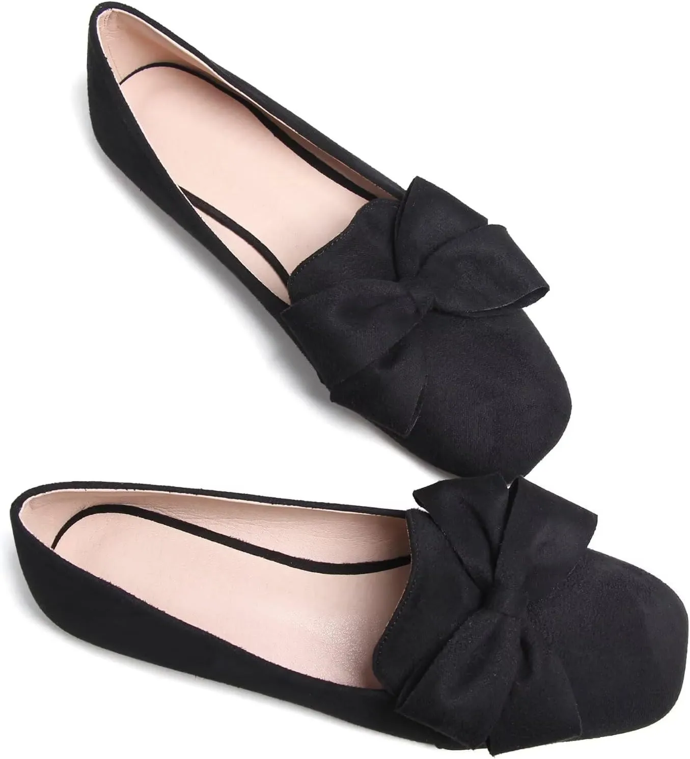 SAILING LU Womens Bowknot Pointed Toe Shoes Comfortable Ballet Flats Slip on Loafers Dressy Flats for Party