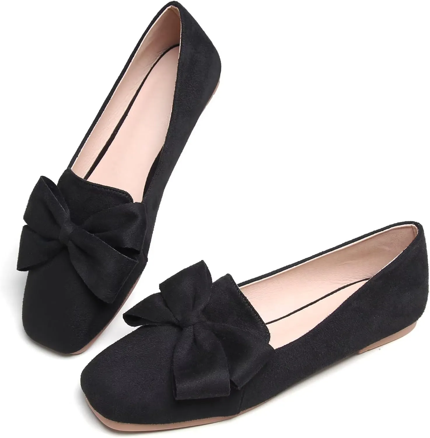 SAILING LU Womens Bowknot Pointed Toe Shoes Comfortable Ballet Flats Slip on Loafers Dressy Flats for Party