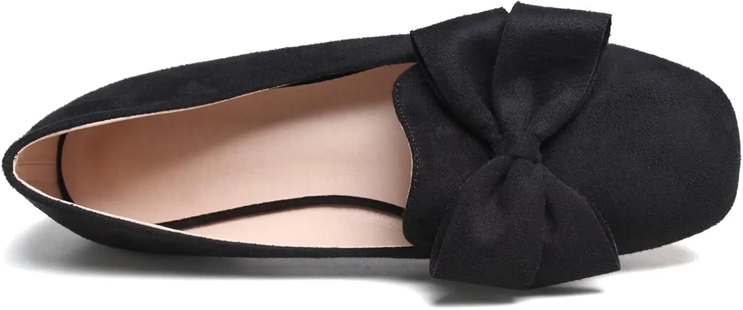 SAILING LU Womens Bowknot Pointed Toe Shoes Comfortable Ballet Flats Slip on Loafers Dressy Flats for Party