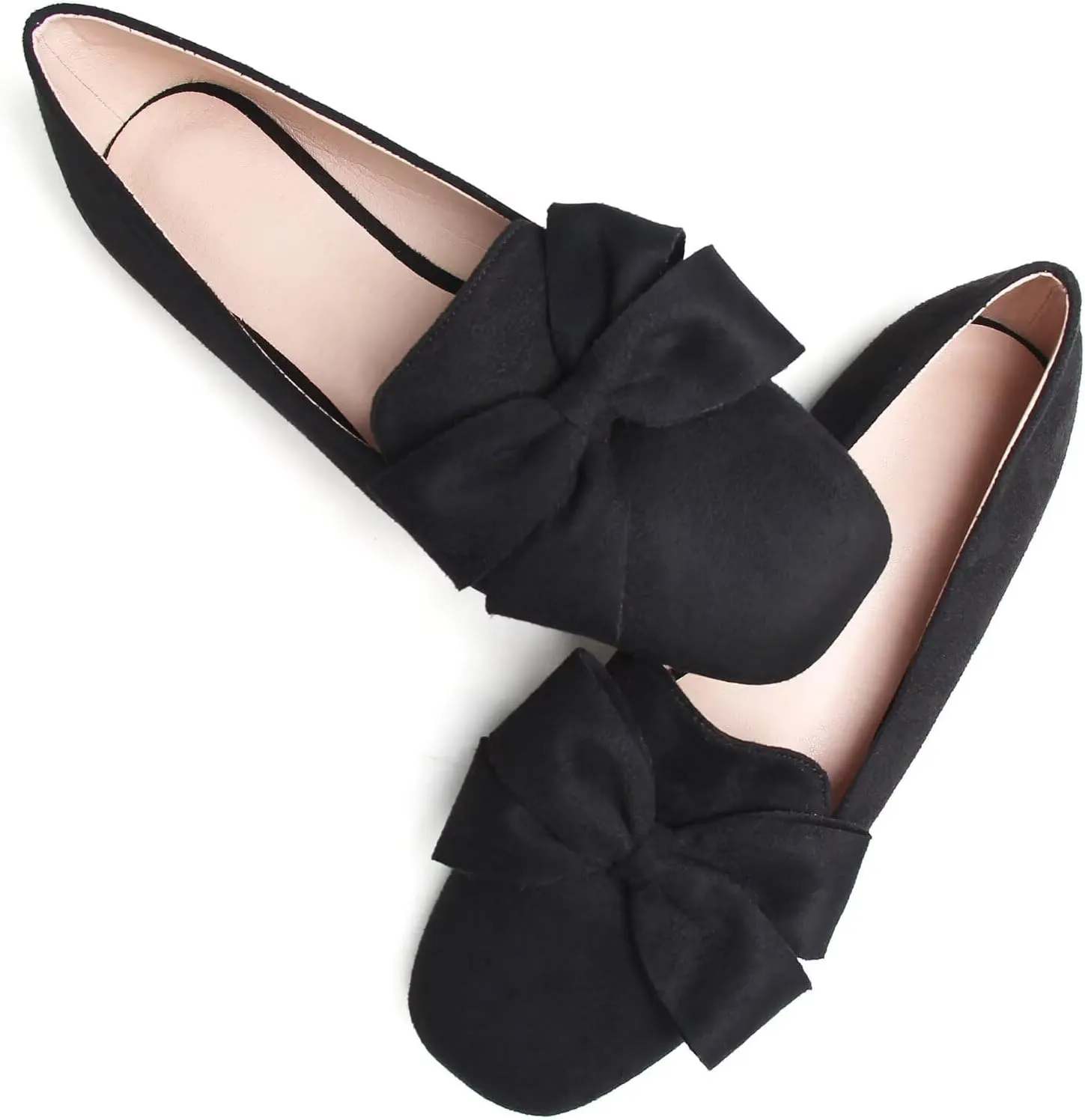 SAILING LU Womens Bowknot Pointed Toe Shoes Comfortable Ballet Flats Slip on Loafers Dressy Flats for Party