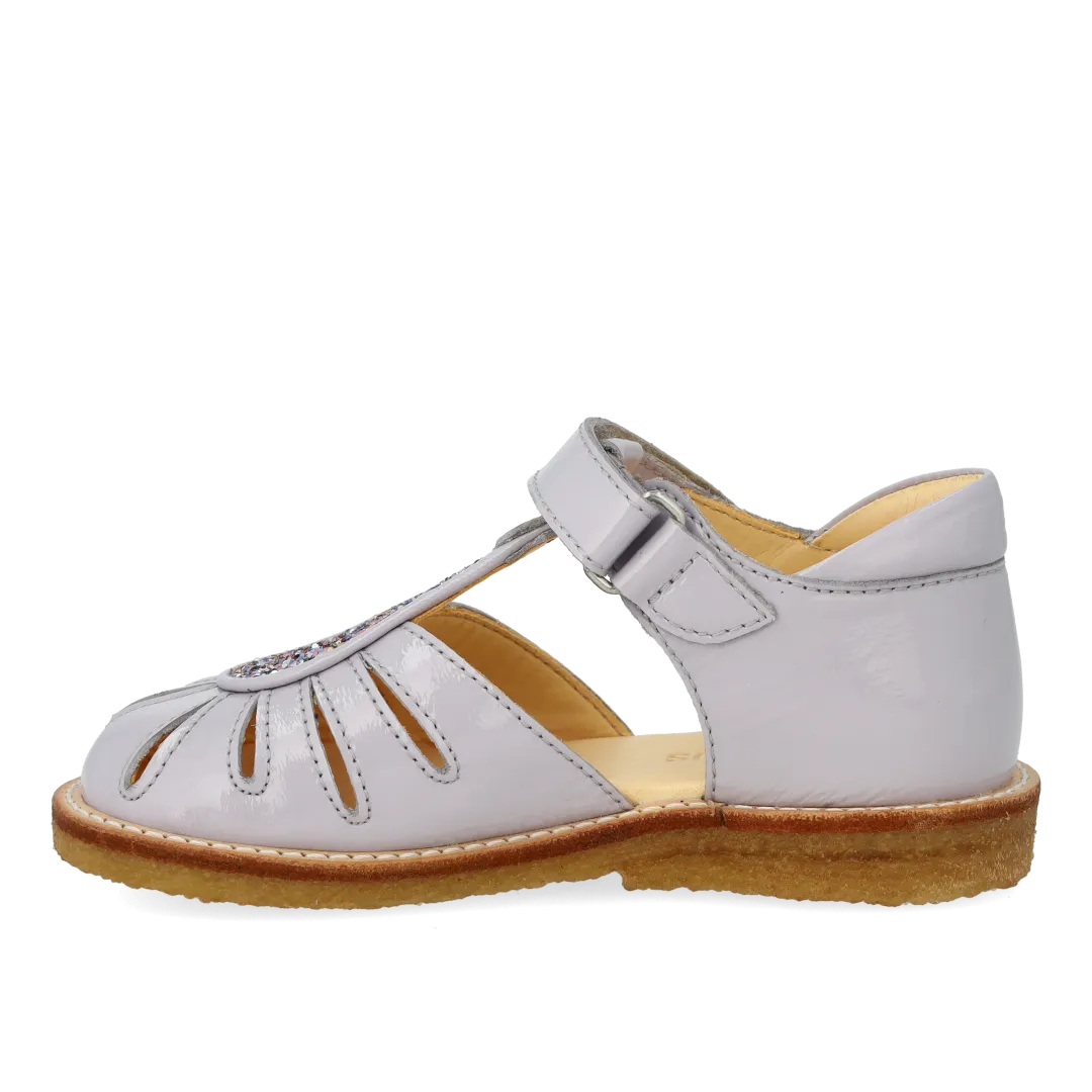 Sandal with drop detail in sparkling glitter