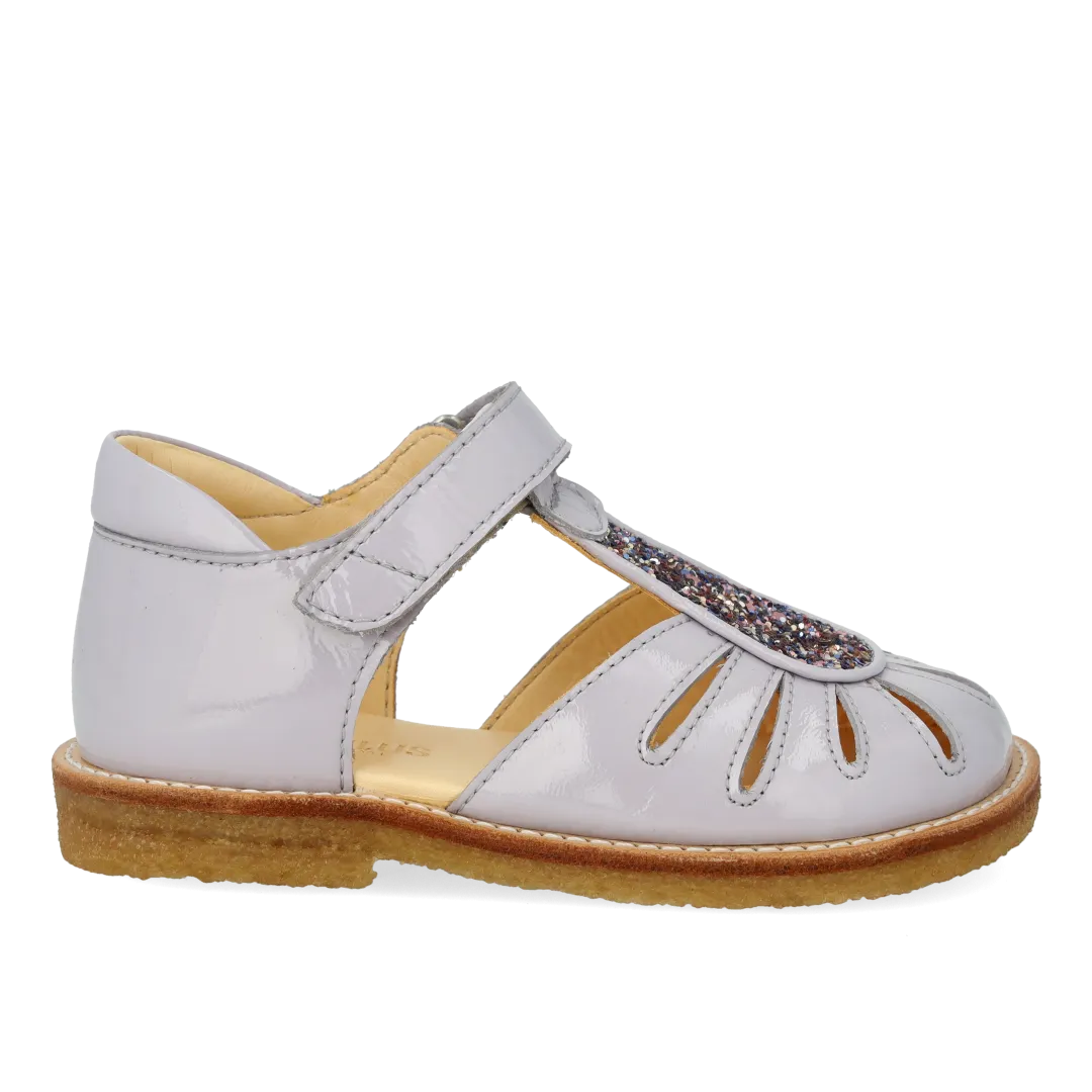 Sandal with drop detail in sparkling glitter