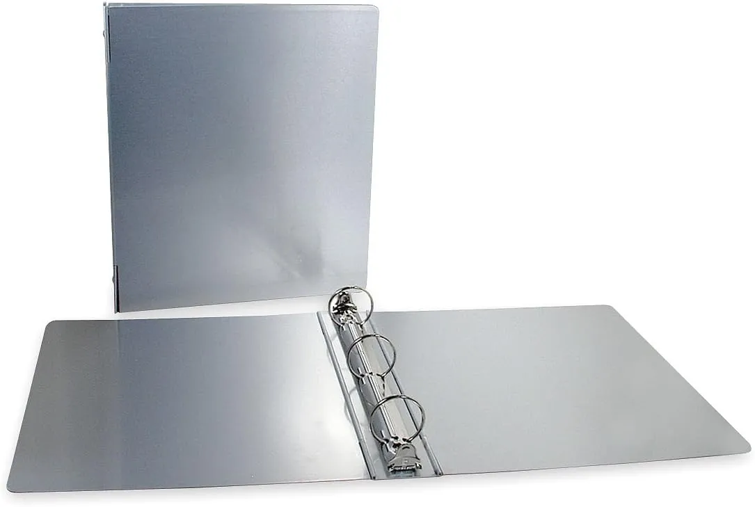 Saunders Recycled Aluminum Ring Binder, 1-Inches Spine, Letter Size, 8.5 x 12-Inches, 1 Binder (00603) Aluminum, Grey 603