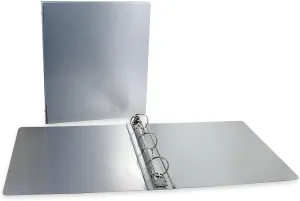 Saunders Recycled Aluminum Ring Binder, 1-Inches Spine, Letter Size, 8.5 x 12-Inches, 1 Binder (00603) Aluminum, Grey 603
