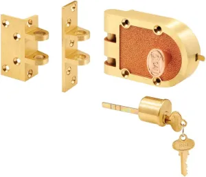 Segal SE 15361 Deadbolt – Jimmy-Proof Design Prohibits Forced Entry by Spreading of Door Frames – Solid Bronze Alloy, Brushed Brass, Angle and FLAT Strike, Single Cylinder (Single Pack)