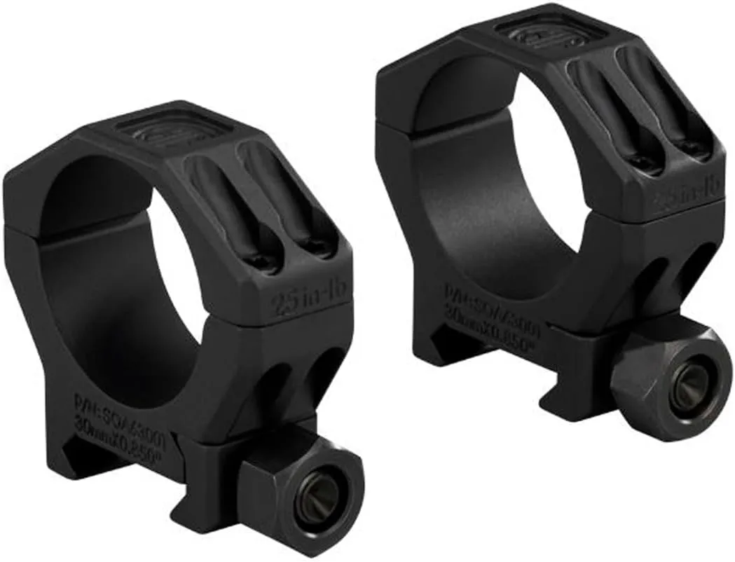 Sig Sauer ALPHA6 30mm Hunting Scope Rings Set - Lightweight Durable Hard Anodized Aluminum Picatinny/Weaver Compatible Riflescope Ring Mounts - Matte Black
