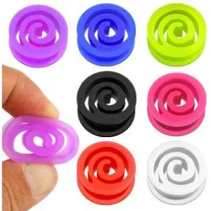 Silicone Double Flared Spiral Plug 19mm -Pink