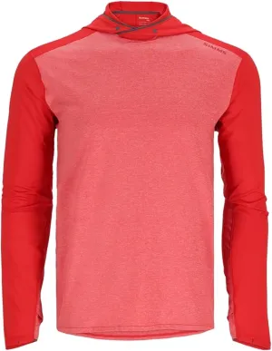 Simms SolarFlex UPF 50  Shirt - Premium Sun Protection Hoodie for Men, Lightweight, Quick-Dry, Breathable Outdoor Apparel for Men (Cutty Red Htr/Cutty Red, X-Large)