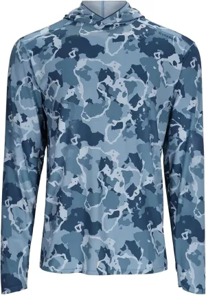 Simms SolarFlex UPF 50  Shirt - Premium Sun Protection Hoodie for Men, Lightweight, Quick-Dry, Breathable Outdoor Apparel for Men (Regiment Camo Neptune, X-Large)
