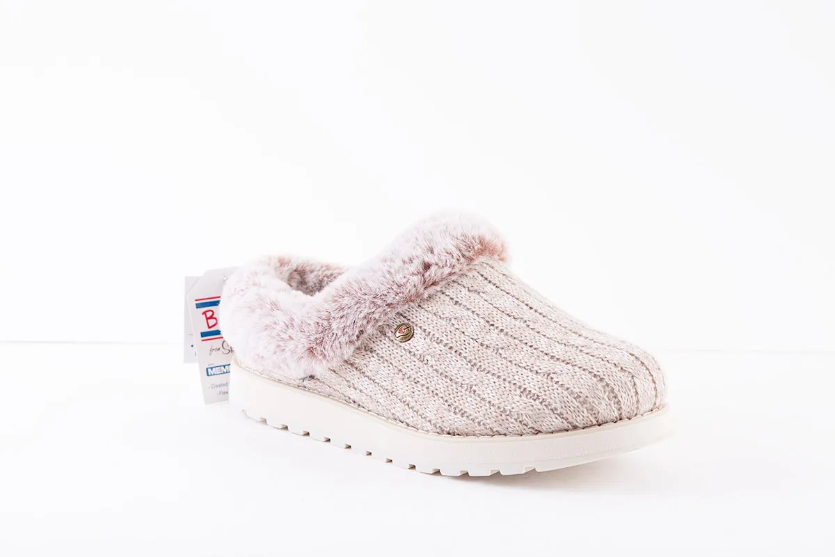 SKECHERS - 31204 BOBS KEEPSAKES-ICE ANGEL MULE SLIPPER - LIGHT BROWN