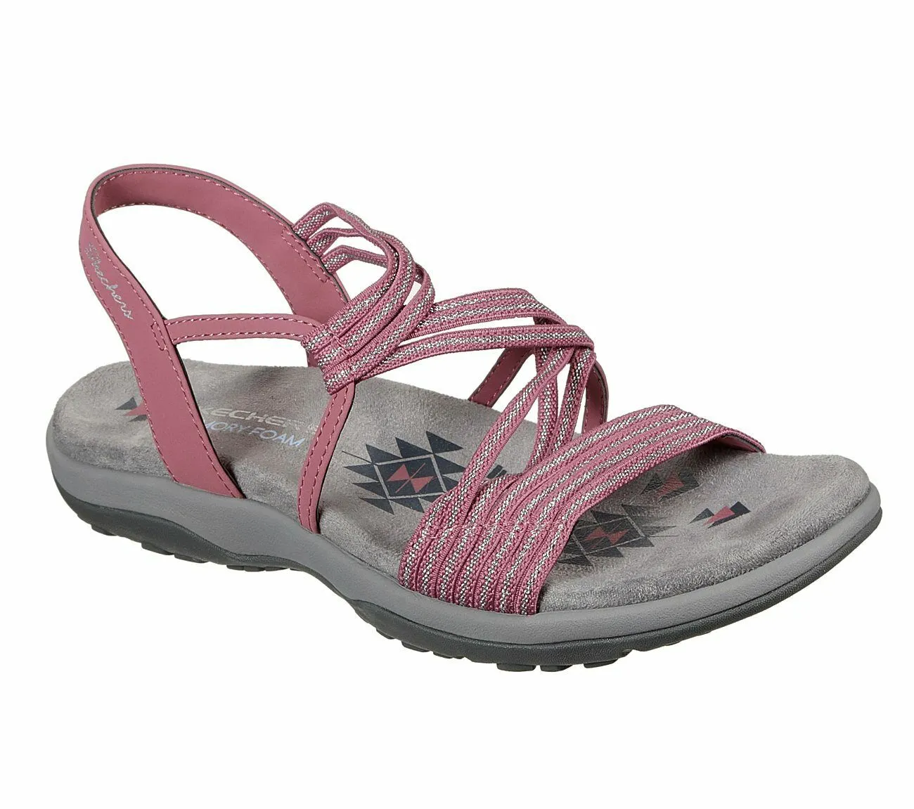 Skechers Ladies Reggae Slim Stretch Slinky Pink Sandals 163072/ROS
