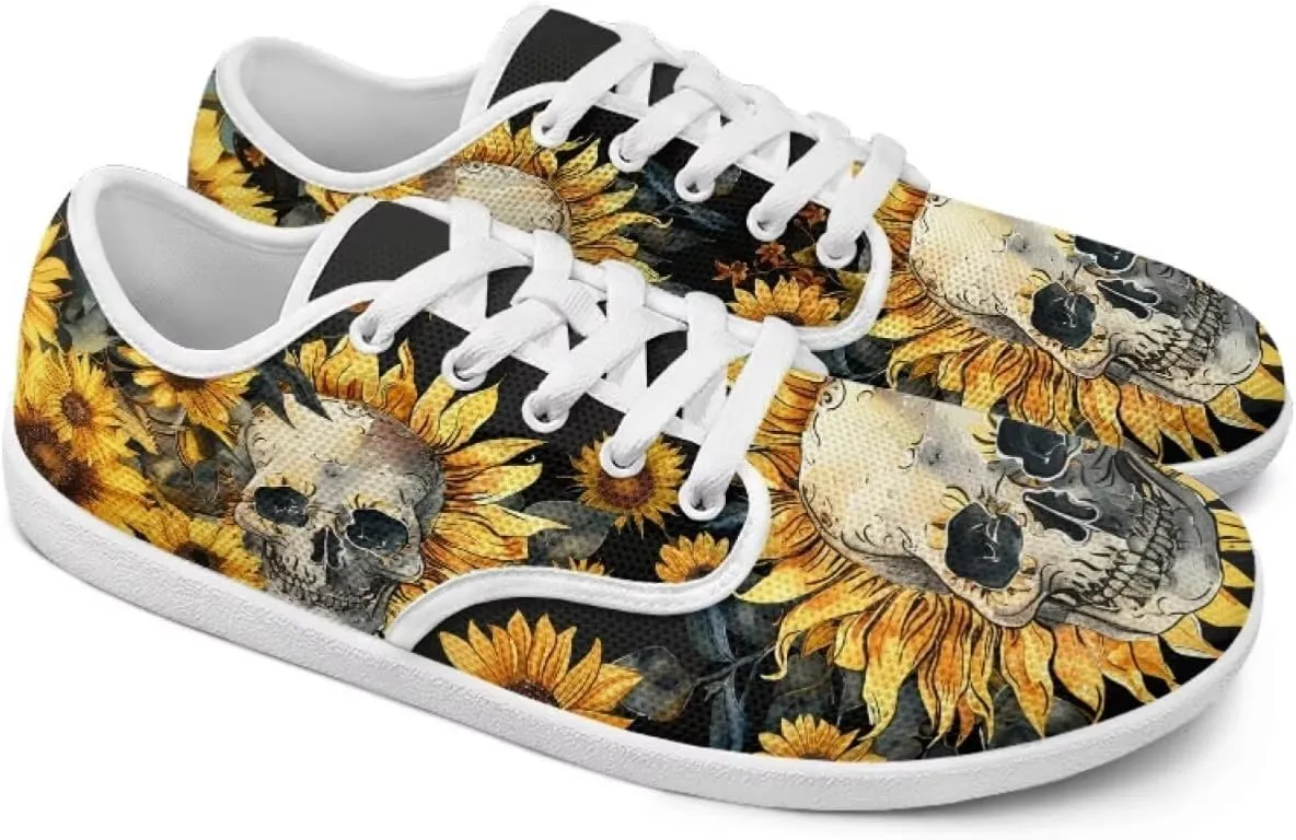 Skull Barefoot Shoes for Women Men Wide Toe Minimalist Walking Shoes Slip on Zero Drop Sole Cross-Trainer Sneakers