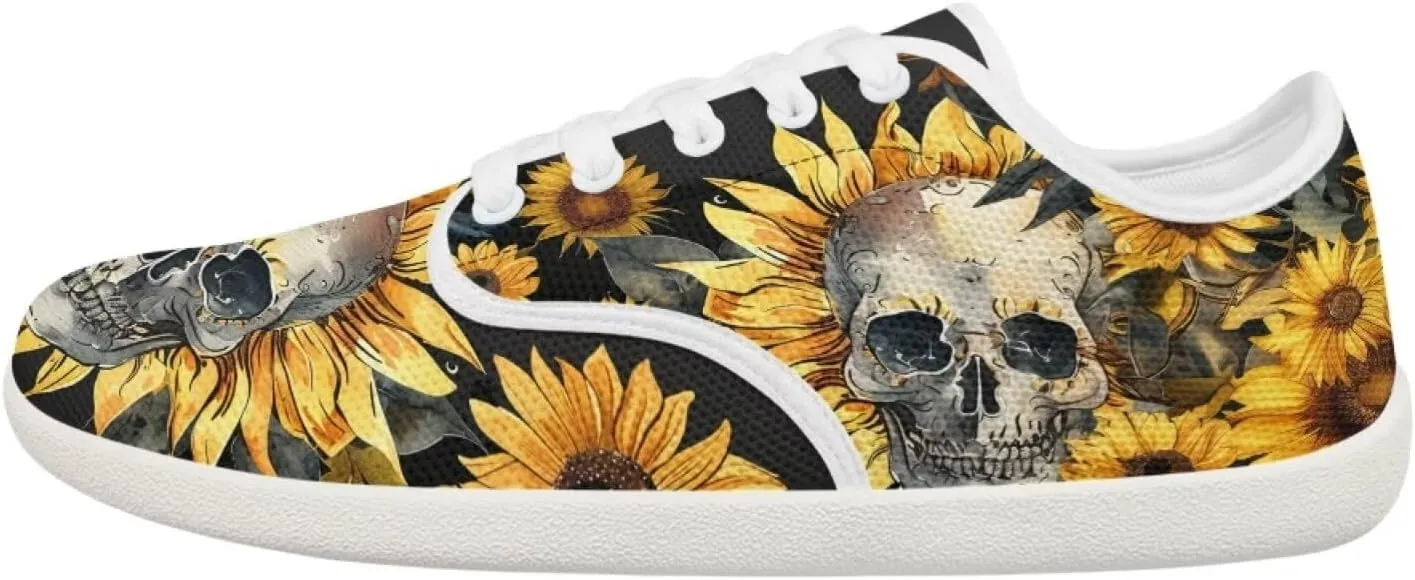 Skull Barefoot Shoes for Women Men Wide Toe Minimalist Walking Shoes Slip on Zero Drop Sole Cross-Trainer Sneakers