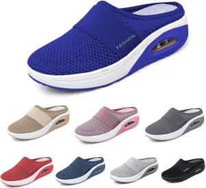 SOLPNOW Women's Air Cushion Slip-on Orthopedic Diabetic Walking Shoes,Breathable with Arch Support Wedge Platform Slipper