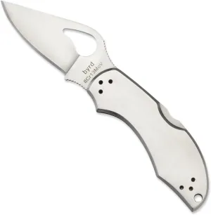 Spyderco Byrd Robin 2 Knife with 2.40" Steel Blade and Durable Stainless Steel Handle - PlainEdge - BY10P2