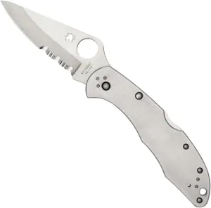 Spyderco Delica 4 Signature Knife with 2.95" Saber-Ground VG-10 Steel Blade and Durable Stainless Steel Handle - C11P