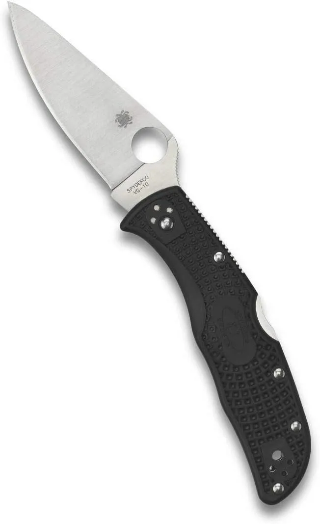 Spyderco Endela Lightweight Knife with 3.41" VG-10 Stainless Steel Blade and Durable FRN Handle - PlainEdge - C243PBK