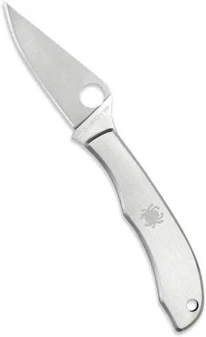 Spyderco Honeybee Non-Locking Knife with 1.60" 3CR Steel Blade and Durable Stainless Steel Handle - PlainEdge - C137P
