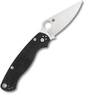 Spyderco Para Military 2 Signature Left-Handed Knife with 3.42" CPM S30V Steel Blade and Durable G-10 Handle - PlainEdge - C81GPLE2