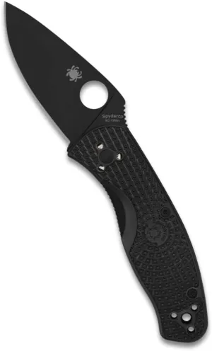 Spyderco Persistence Lightweight Pocket Knife - Durable Black Oxide Blade with Bi-Directional Textured FRN Handle - Everyday Carry Folding Knife for Tactical End Users