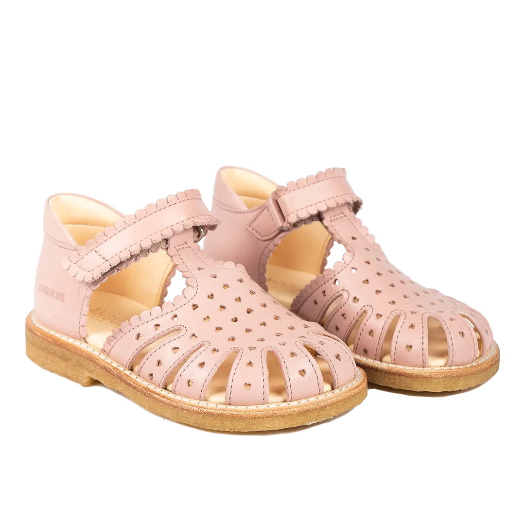 Starter sandal with mini-hearts and velcro closure