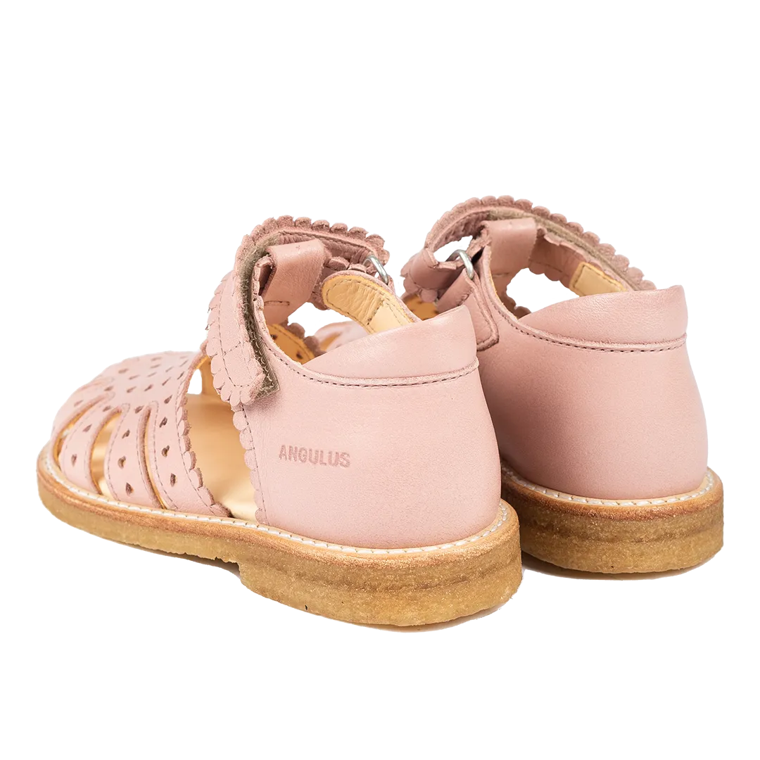 Starter sandal with mini-hearts and velcro closure