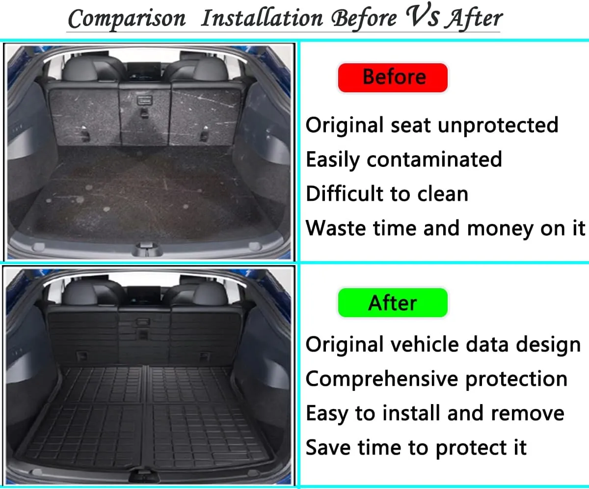 Storage Mats and Cargo Liners, All Weather Rear Cargo Trunk Tray Floor Mat Custom Fit Compatible with 2020-2024 2025 Model Y 5-Seat（Not for Juniper）, 3D Tech Waterproof Durable TPO Accessories
