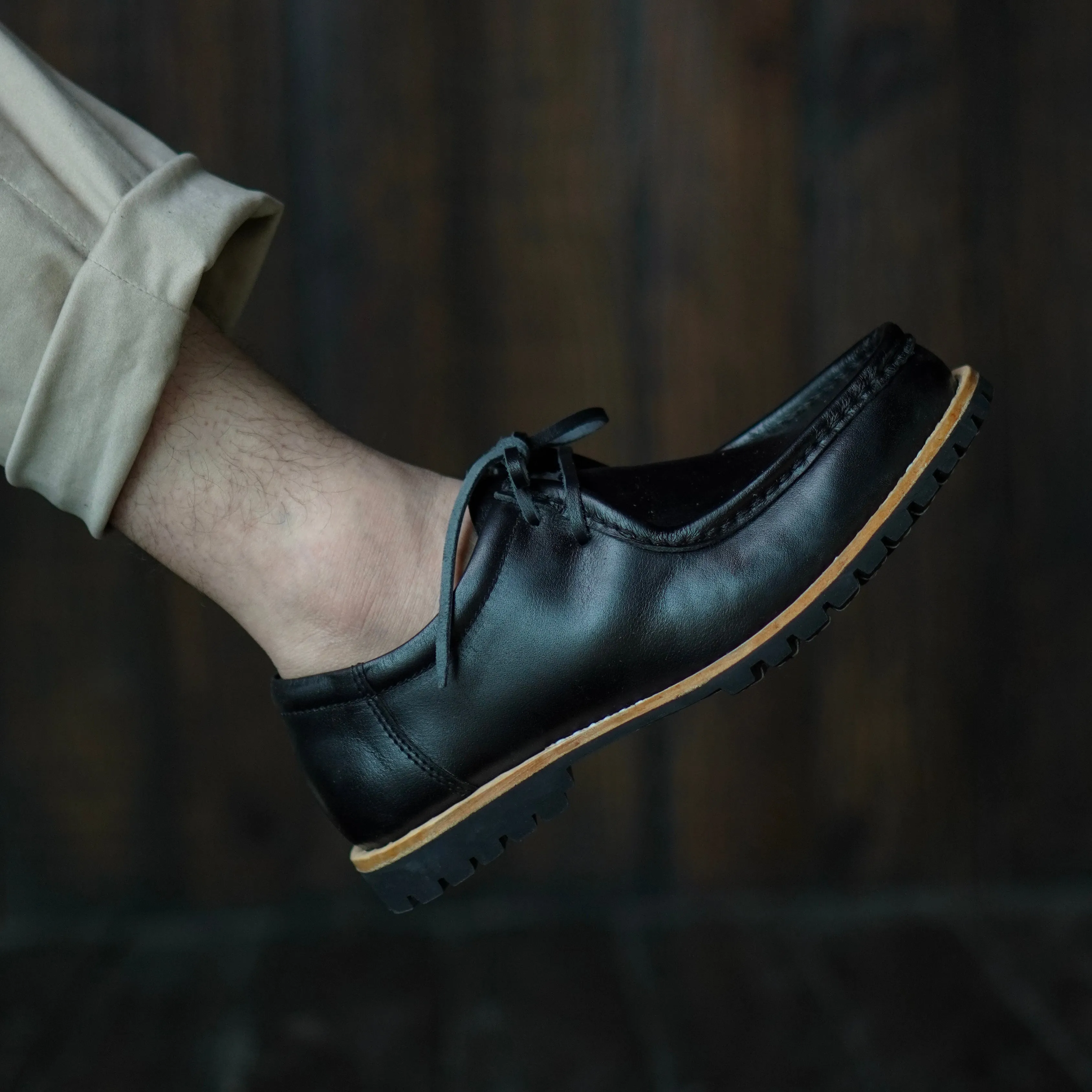 Strider Moc Shoe (Raven Black) Goodyear Welted