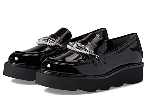 Stuart Weitzman Pearldrop Platform Loafer Black 8.5 B