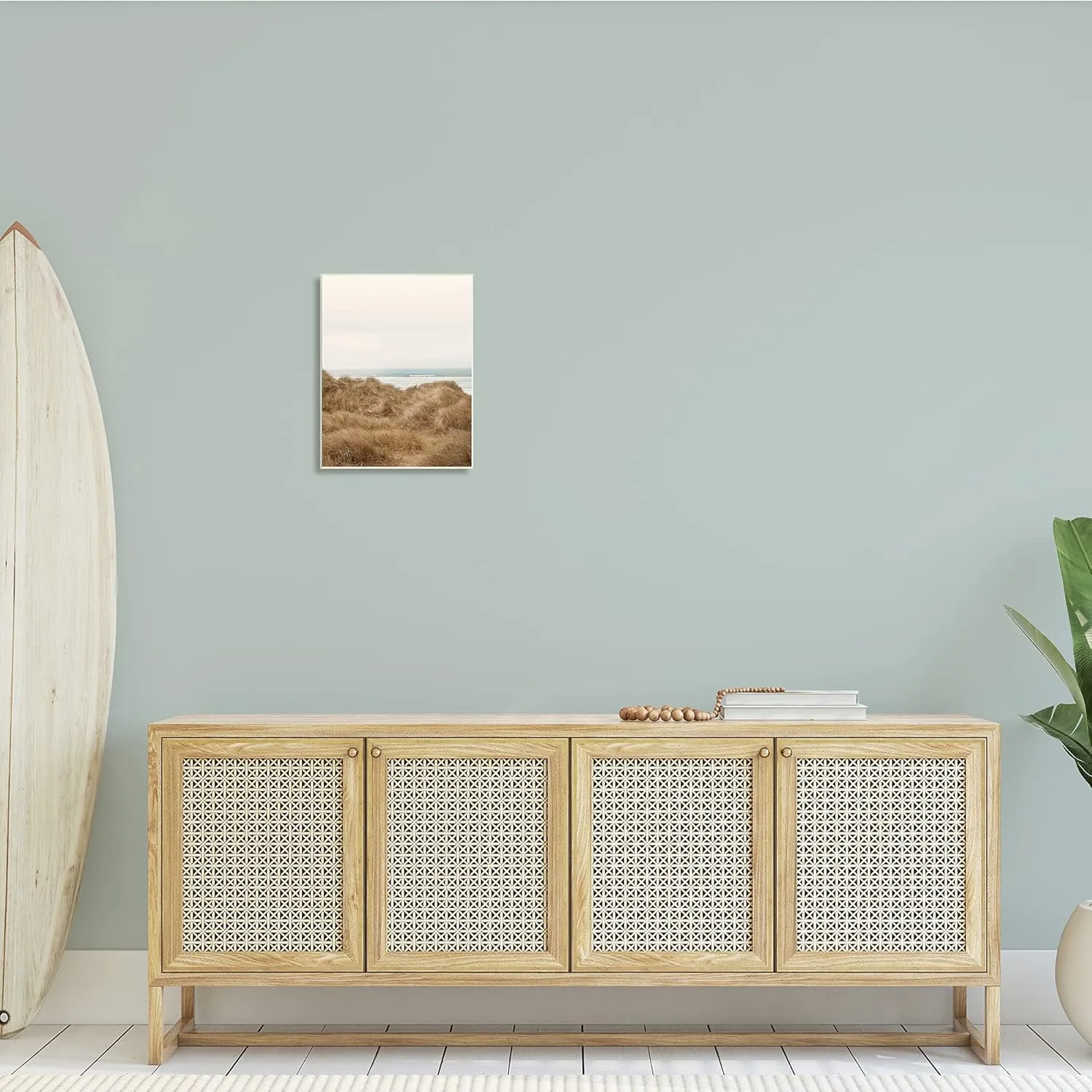 Stupell Industries Tall Grass Field Beach Waves Sun Bleached Sky, Designed by Ian Winstanley Wall Plaque, 13 x 19, Green