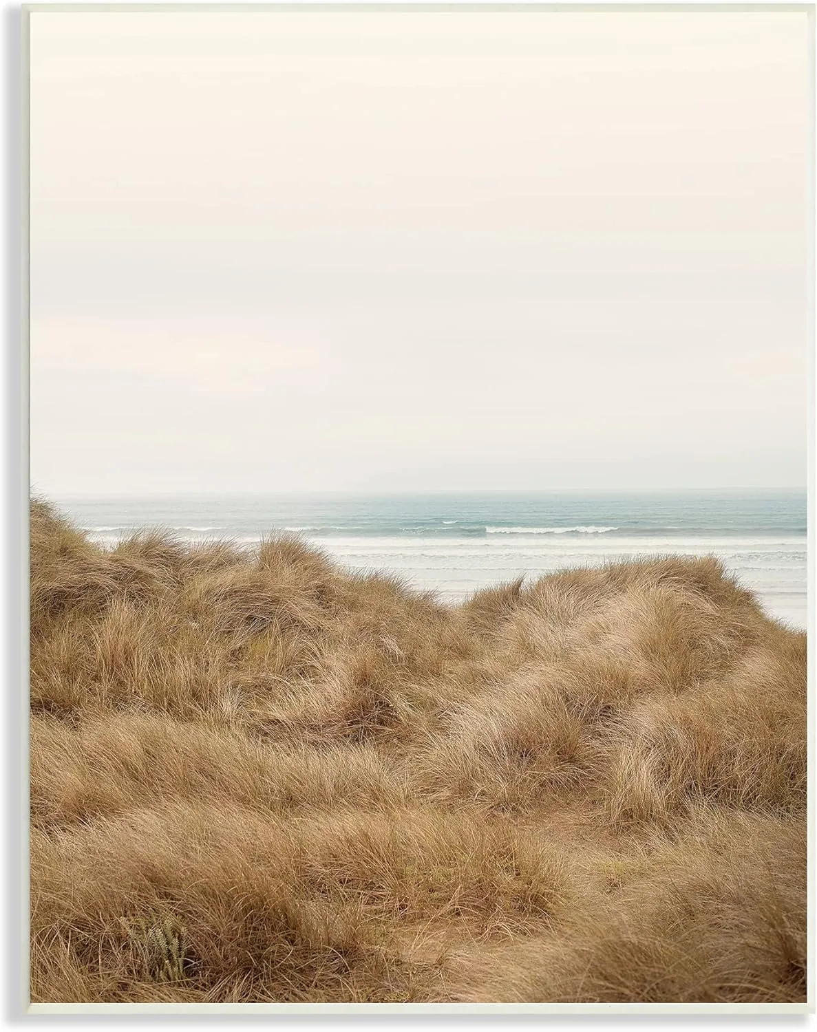 Stupell Industries Tall Grass Field Beach Waves Sun Bleached Sky, Designed by Ian Winstanley Wall Plaque, 13 x 19, Green