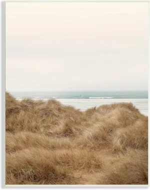 Stupell Industries Tall Grass Field Beach Waves Sun Bleached Sky, Designed by Ian Winstanley Wall Plaque, 13 x 19, Green