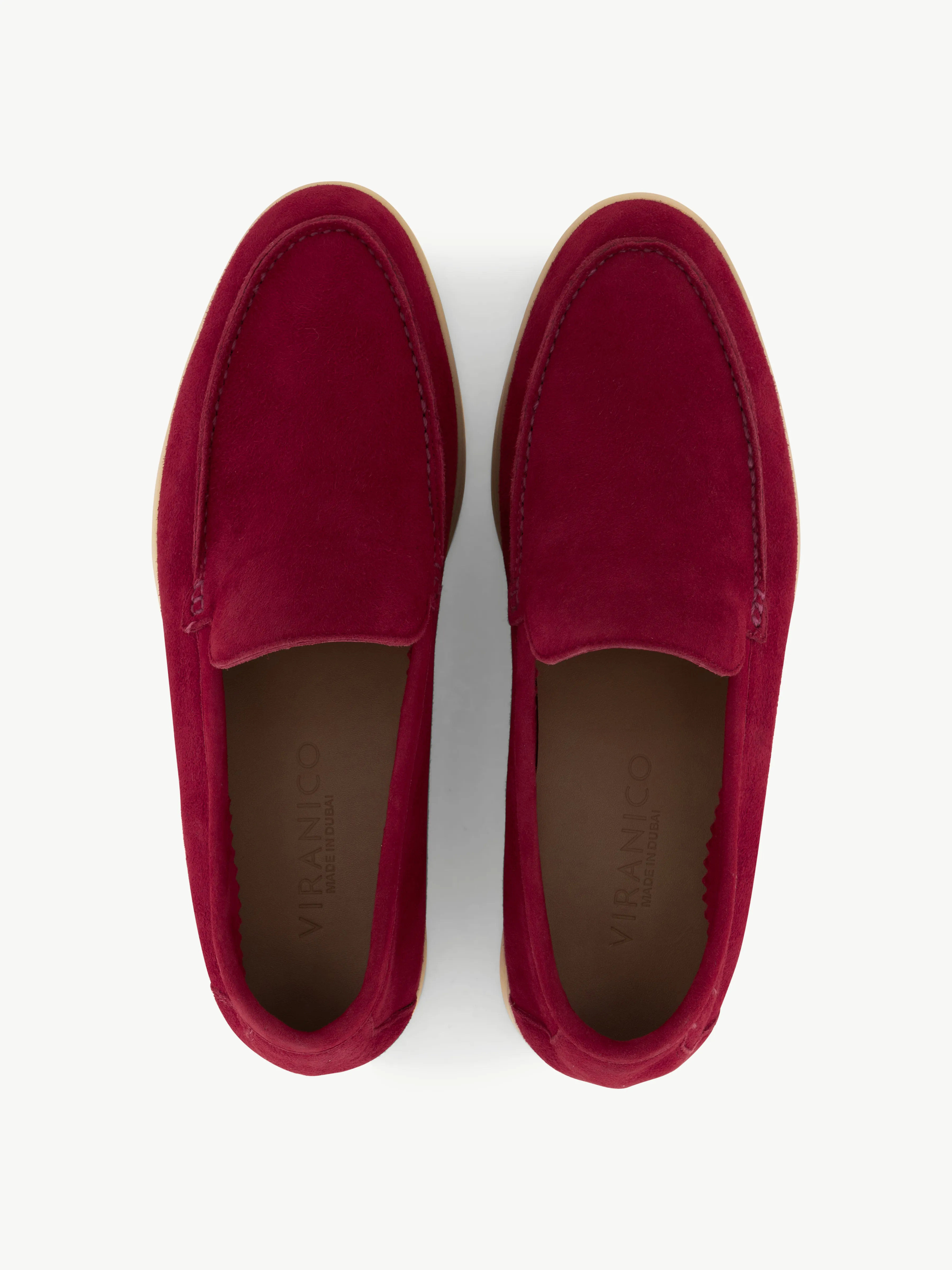 Suede Loafer Burgundy Femme