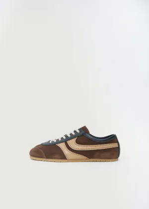 Suede Trainer — Dark Brown
