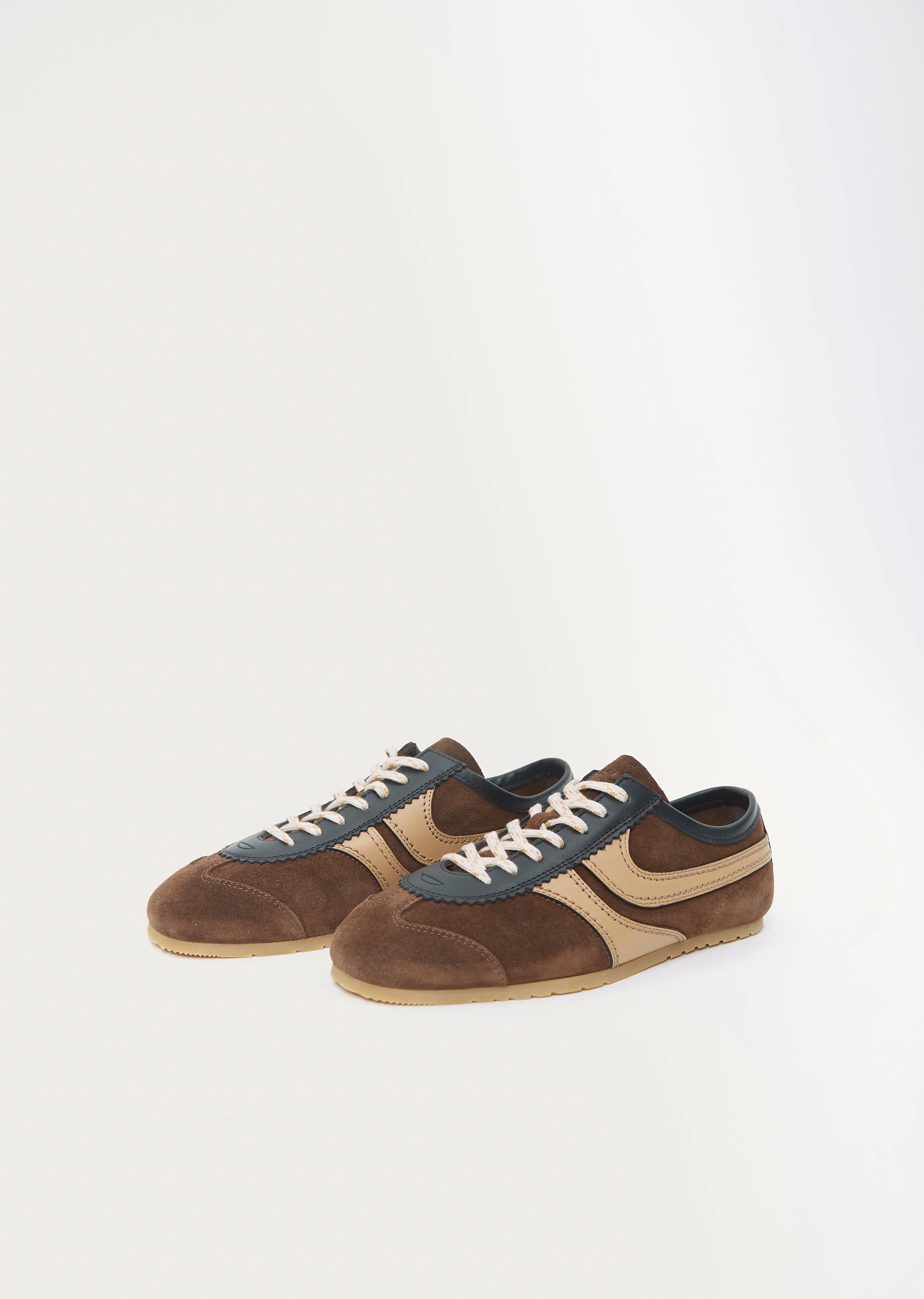 Suede Trainer — Dark Brown