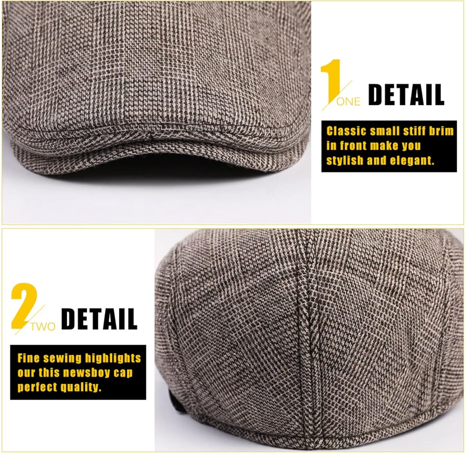 Sumolux Mens Newsboy Cap Winter Beret Hat Cabbie Flat Cap
