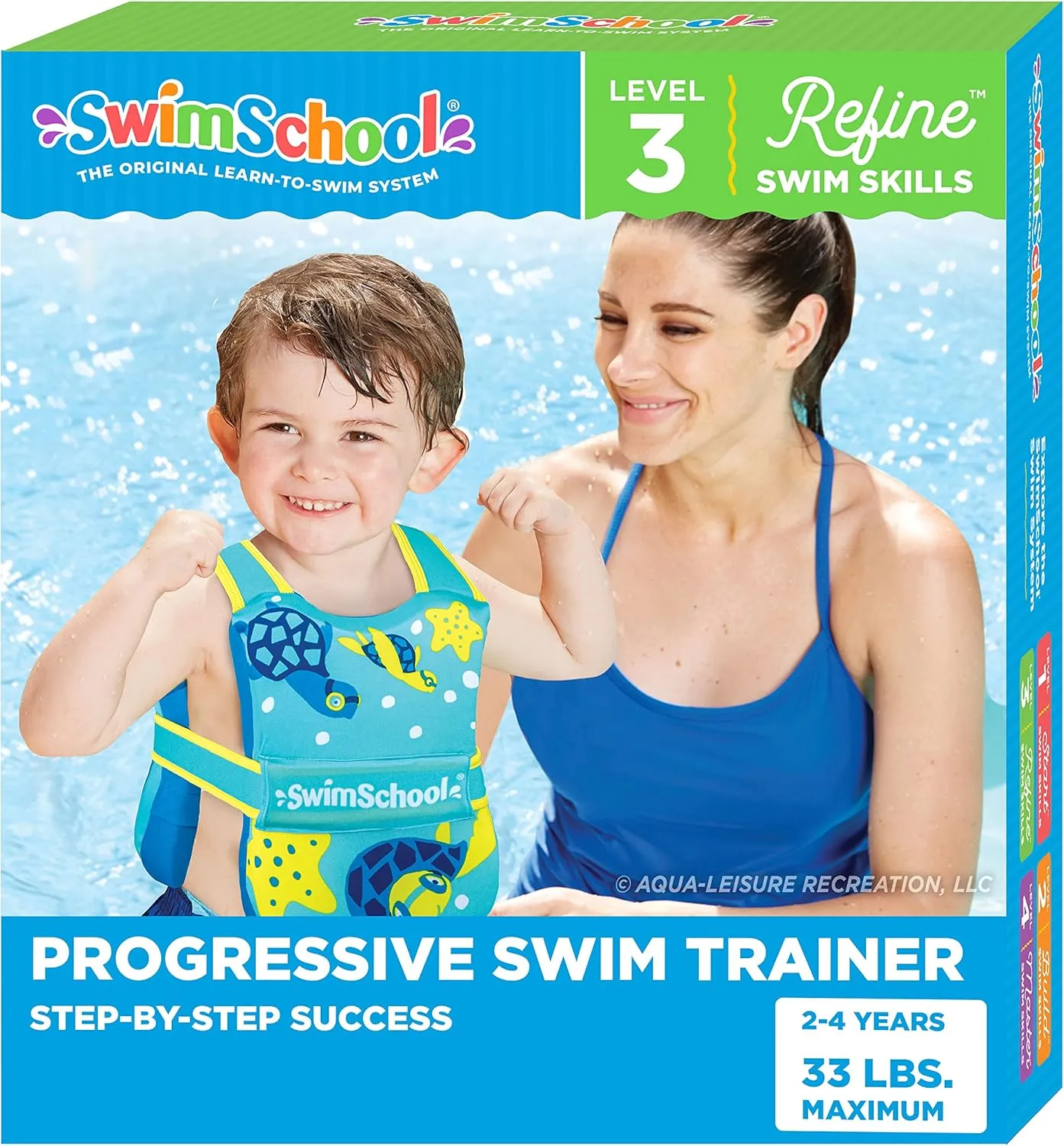 SwimSchool TOT Swim Trainer Vests for Toddlers Ages 2-4 – Boys/Girls – Multiple Colors/Styles – Learn to Swim Pool Floaties