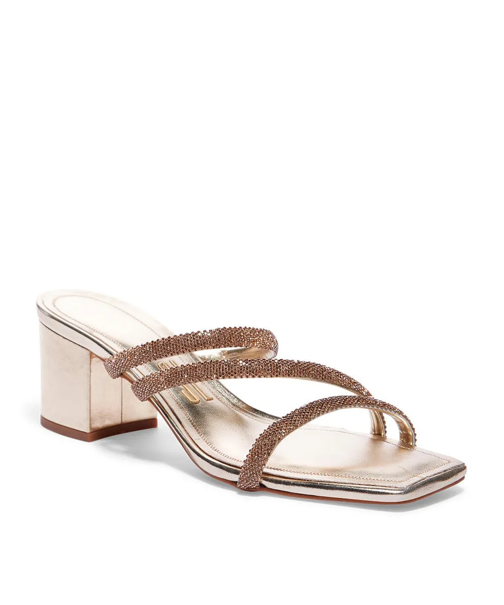 Tamanco Santa Lolla Dourado Metalizado Strass