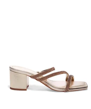 Tamanco Santa Lolla Dourado Metalizado Strass