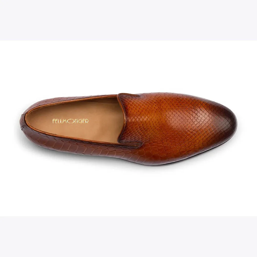 Tan Patina Python Loafer
