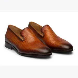 Tan Patina Python Loafer