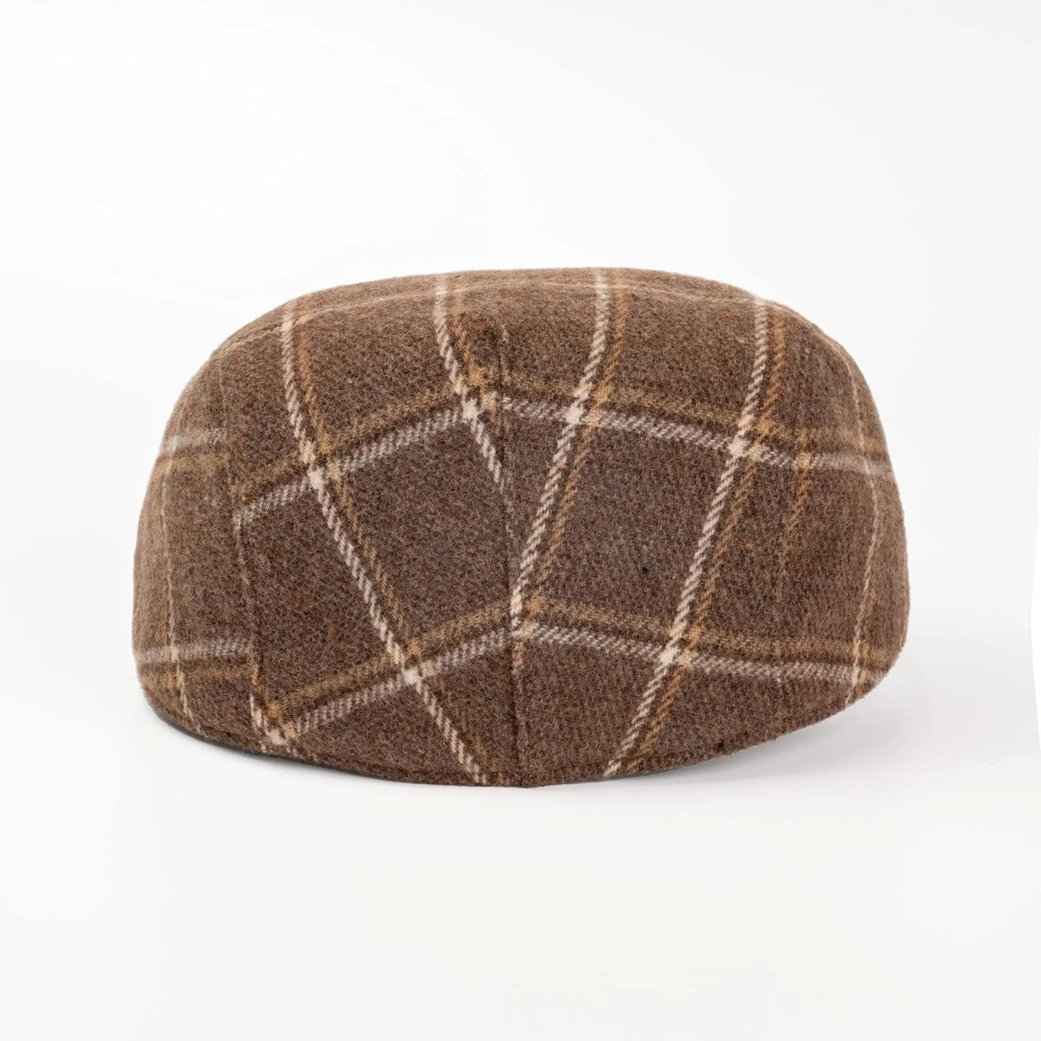 The Original Boston Scally Cap - Plaid Newsboy Flat Cap - Single Panel Cotton Fitted Hat for Men