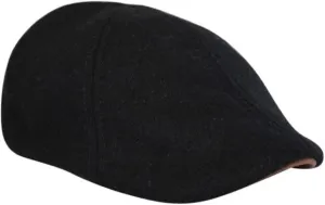 The Original Boston Scally Cap - The Kenmore Mens Flat Hat - Six Panel Newsboy Cap for Men - Black