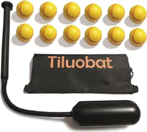 The Yellow Baseball Swing Trainer kit Includes 12 Training Balls and 1 Centrifugal Swing Trainer, as Well as a Rope Baseball Batting bat for Comprehensive Training.