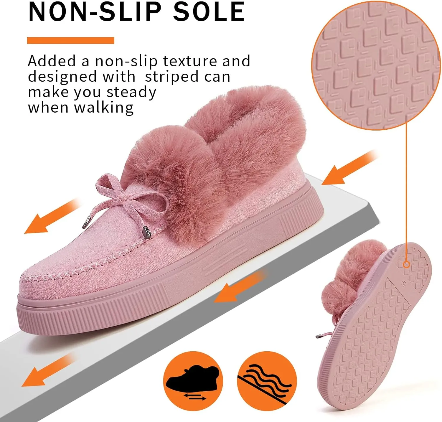 TINSTREE Winter Flat Boots Warm Durable Shoes Casual Fashion Fur Lining Ankle Snow Boots Loafer Flats Platform Thick Plush Shoes for Women
